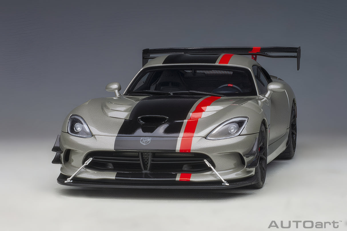 AUTOart 1:18 Dodge Viper GTS-R Commemorative Edition ACR 2017, Bullet Silver Metallic w/Black Stripes (71733)