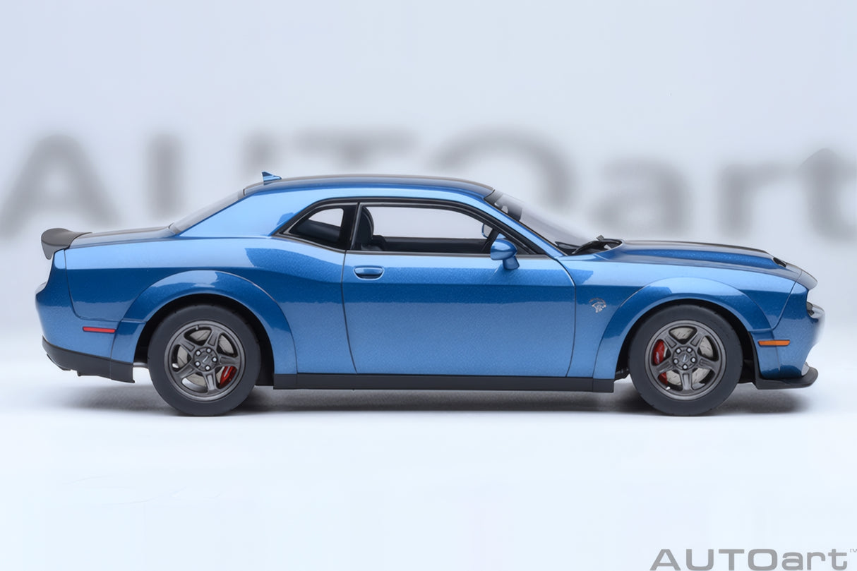 AUTOart 1:18 Dodge Challenger SRT Super Stock 2023, Frostbite/Blue (71767)