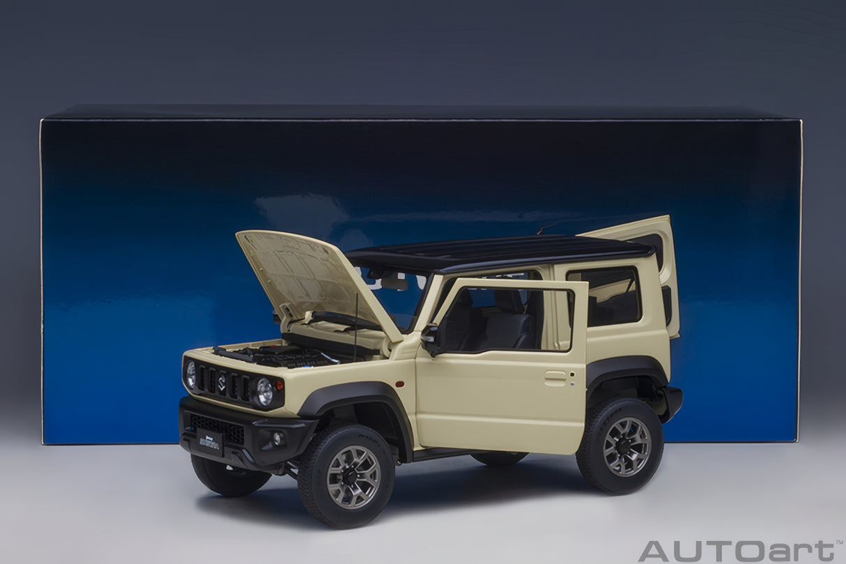 AUTOart 1:18 Suzuki Jimny (JB74), Chiffon Ivory Metallic/Black Roof (78510)