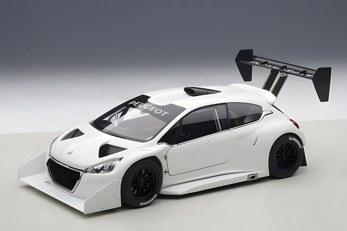 AUTOart 1:18 Peugeot 206 T16 Pikes Peak Race Car 2013, Plain Color Version, White (81355)