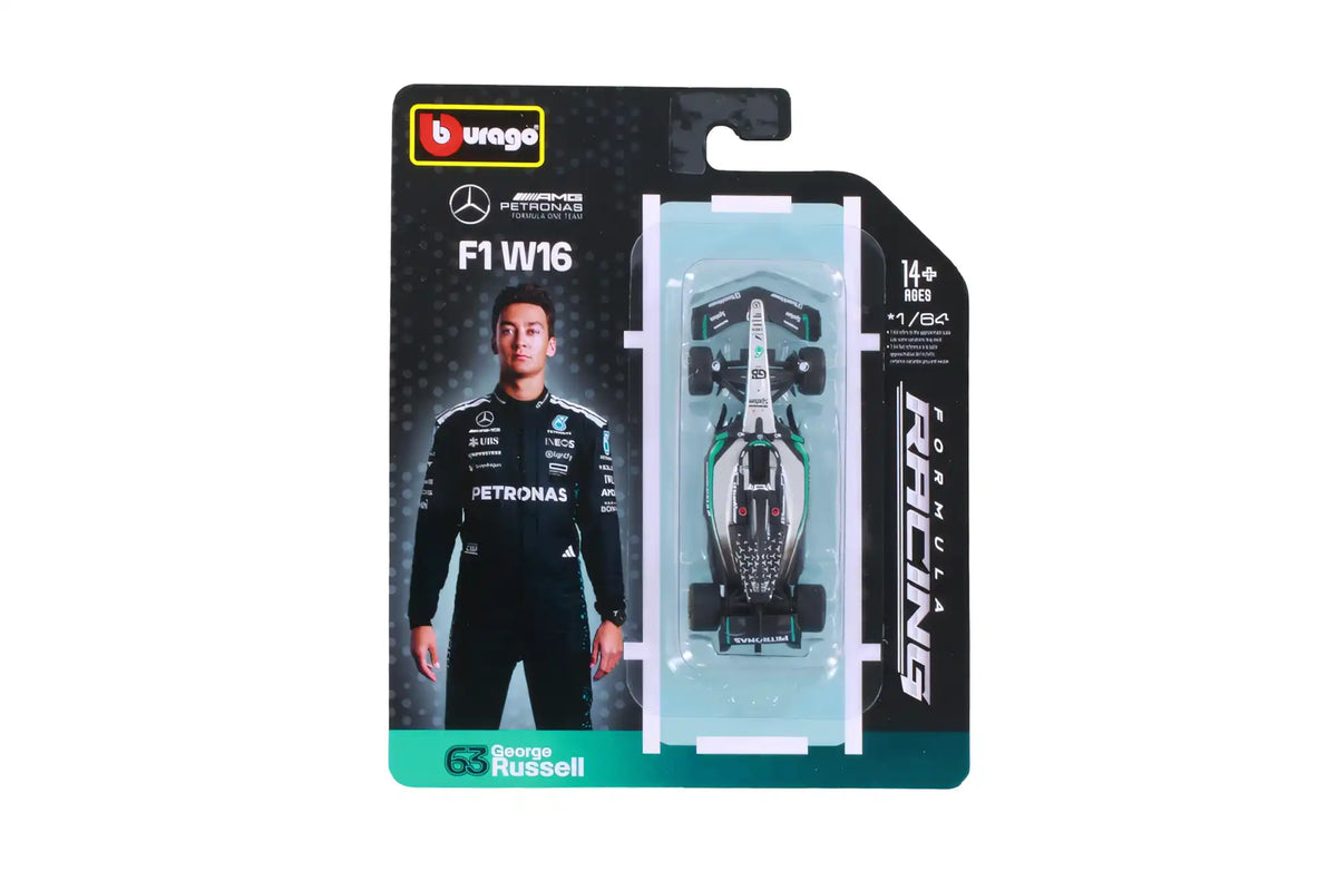 BBURAGO Mercedes-AMG 1/64 F1 W16 #63 George Russell 2025 (18-58002-R)
