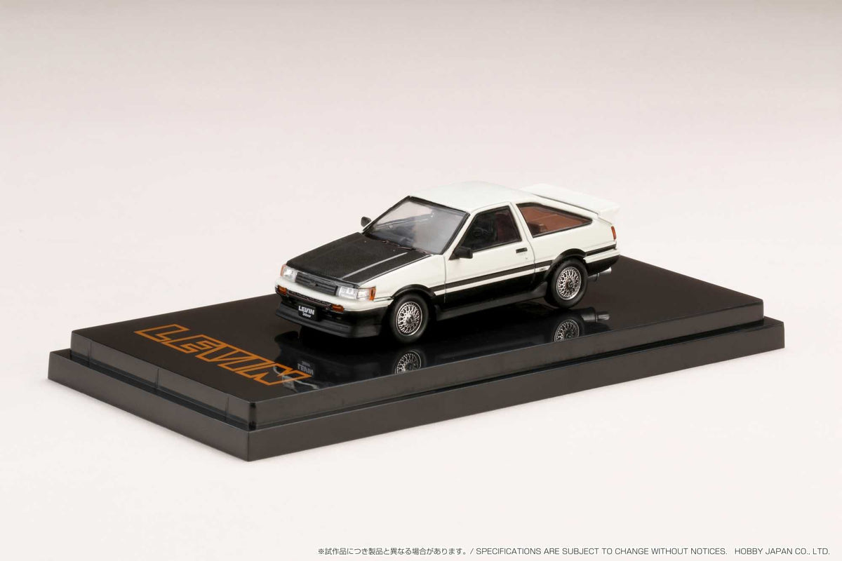 Hobby Japan 1:64 Toyota COROLLA LEVIN AE86 3 DOOR Customized Version White / Black (HJ641037CWK)