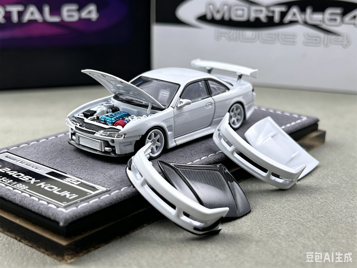 MORTAL64 1:64 Nissan Ridge Silvia S14 240SX Kouki White (MOT64S14021N)