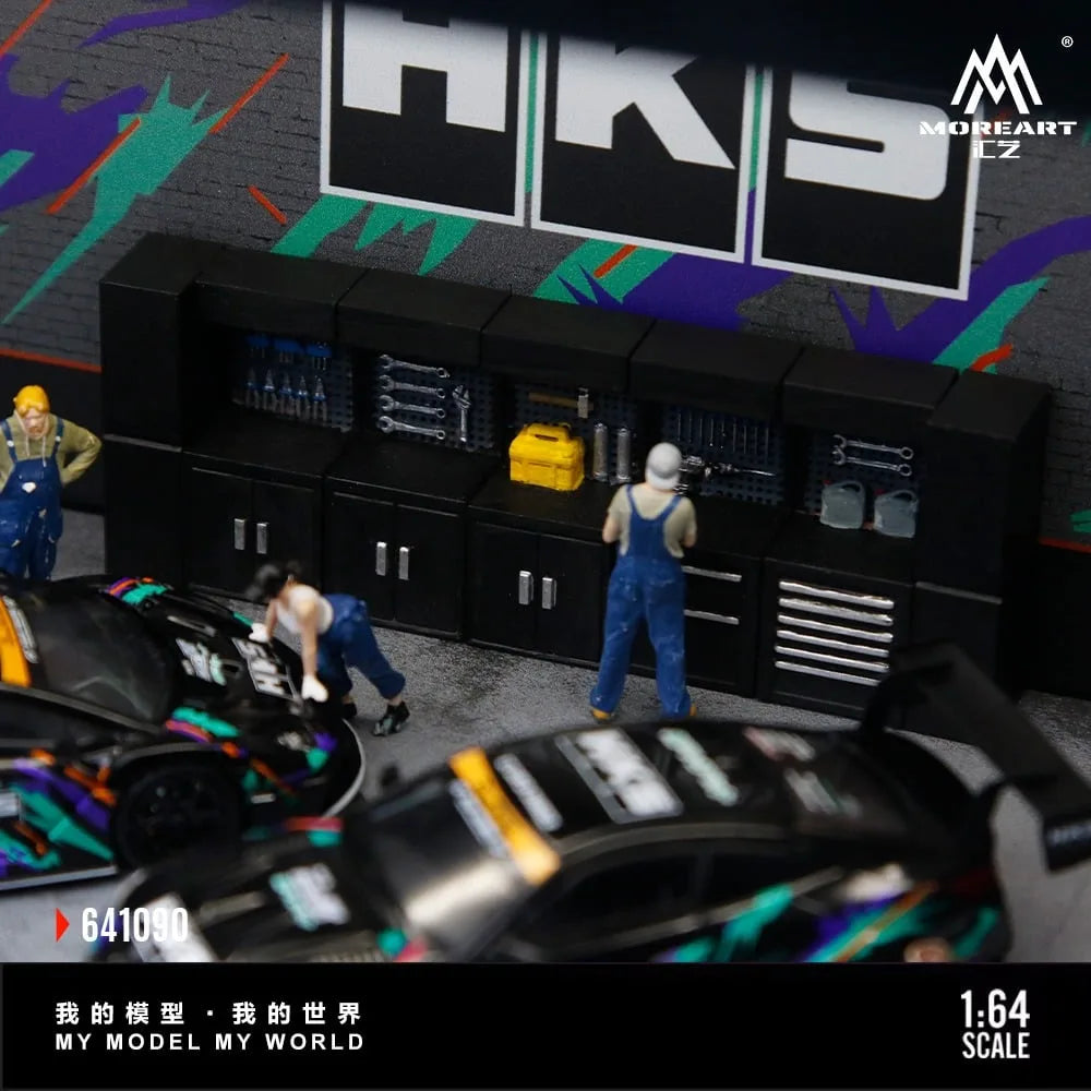 MoreArt 1:64 Black Scene Accessories Maintenance Workbench (MO641090)