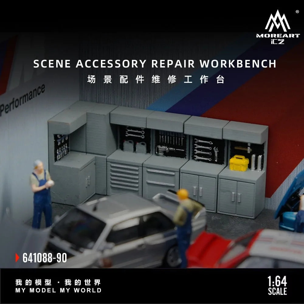 MoreArt 1:64 Gray Scene Accessories Maintenance Workbench (MO641089)