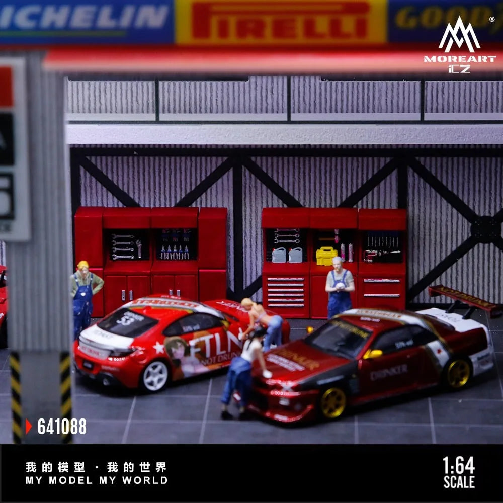 MoreArt 1:64 Red Scene Accessories Maintenance Workbench (MO641088)