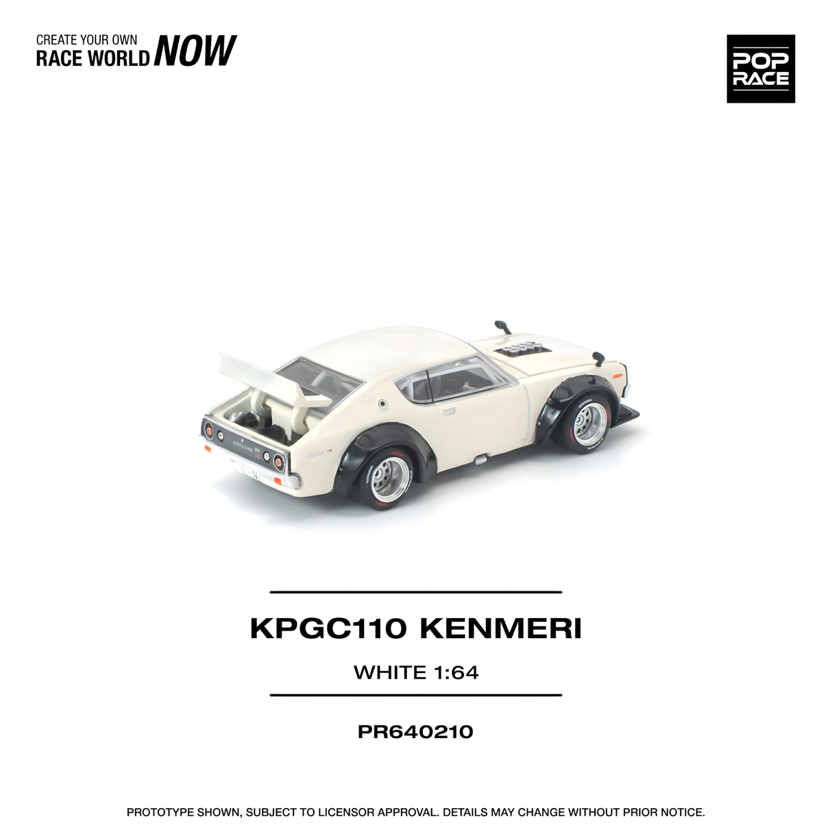 POPRACE 1/64 KPGC110 KENMERI WHITE (PR640210)
