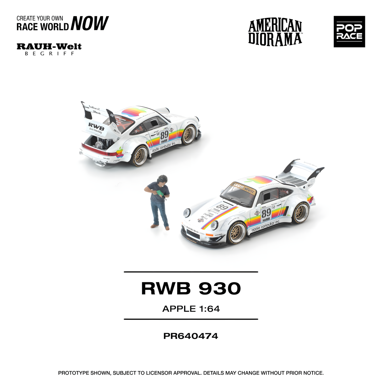 POPRACE 1/64 RWB 930 APPLE WITH FIGURE (PR640474)
