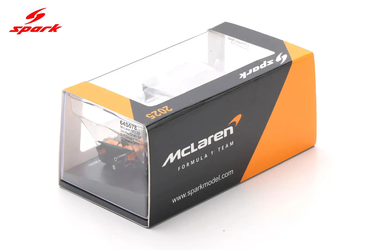 SPARK 1/64 McLAREN MCL39 #4 LANDO NORRIS WORLD CHAMPION ABU DHABI GP 2025 (64S078)