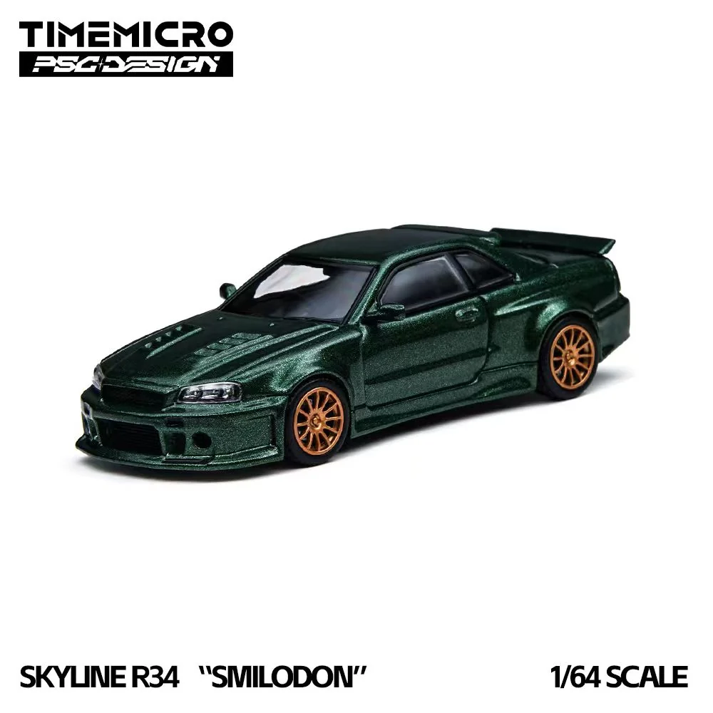TIMEMICRO × PSC DESIGN 1/64 R34 "Smilodon" Dark Green Diecast Model (TM648406)