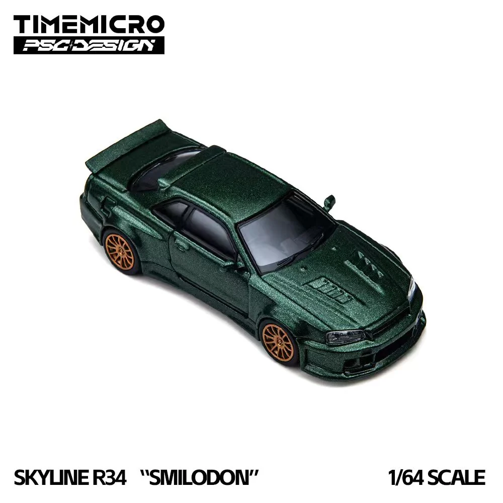 TIMEMICRO × PSC DESIGN 1/64 R34 "Smilodon" Dark Green Diecast Model (TM648406)