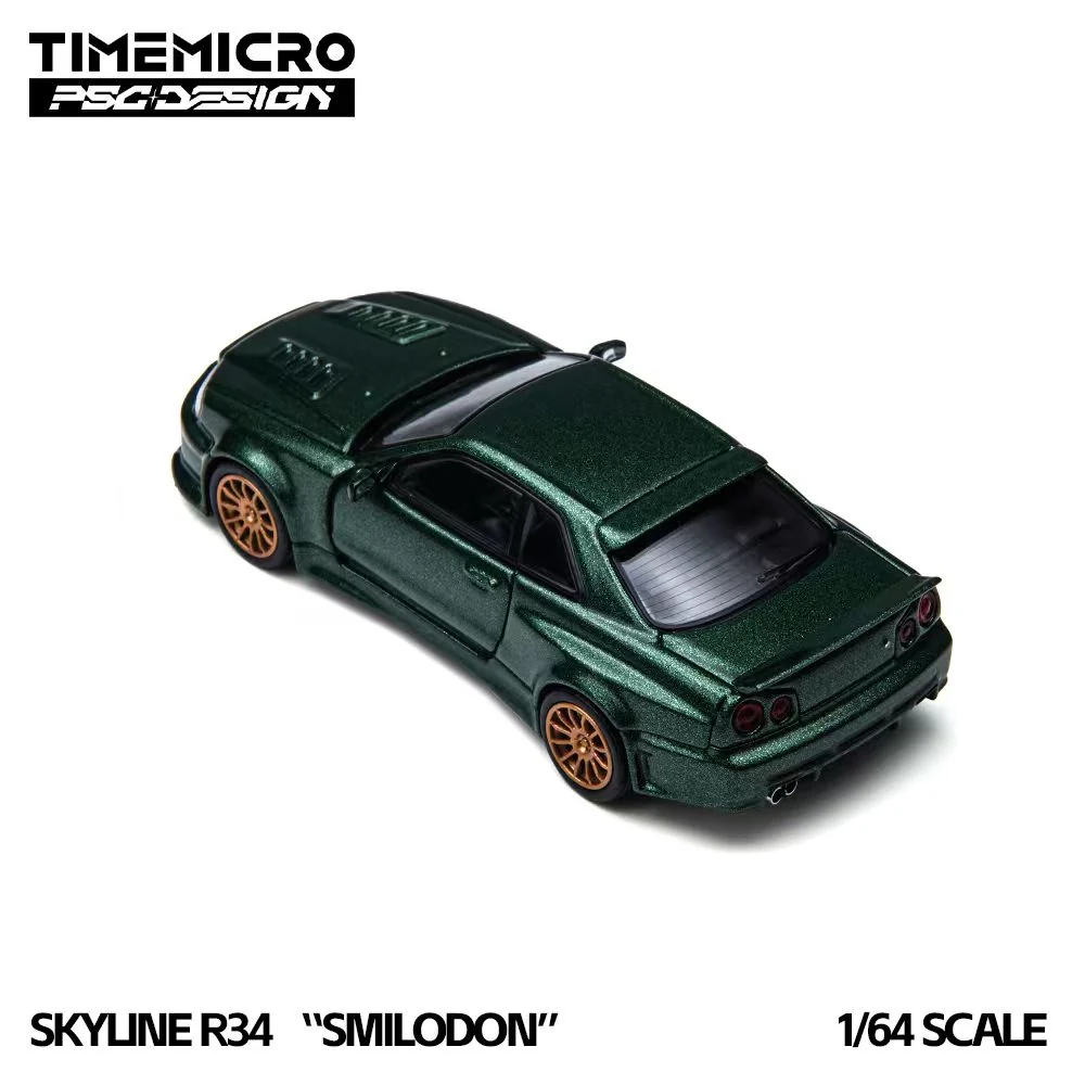 TIMEMICRO × PSC DESIGN 1/64 R34 "Smilodon" Dark Green Diecast Model (TM648406)