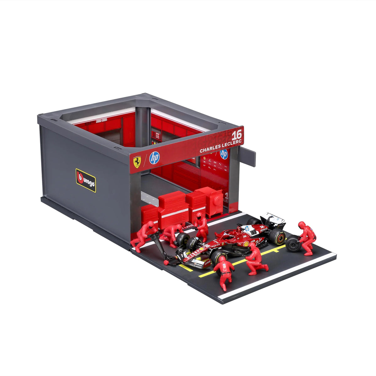 BBURAGO 1/43 FERRARI SF-25 #16 CHARLES LECLERC – PIT STOP DIORAMA 2025 (18-36865-16)