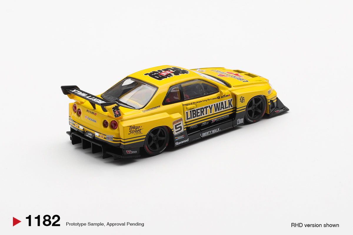 Mini GT 1:64 Nissan LB-ER34 Super Silhouette SKYLINE Sport Yellow (MGT01182-R)