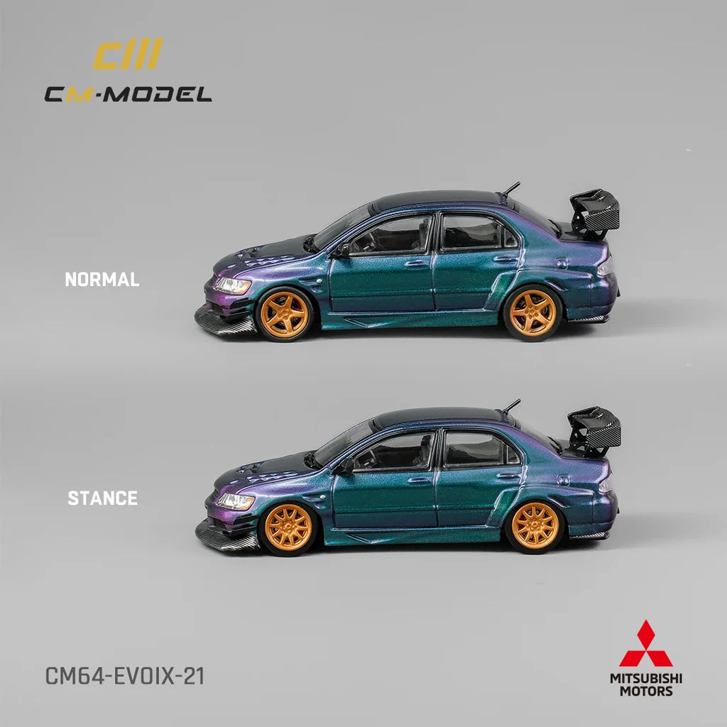 CM-Model 1:64 Mitsubishi Lancer Evolution IX (9) Widebody Purple Chameleon (CM64-EVOIX-21)