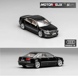 Motorhelix 1/64-Audi S8 2008 Brilliant Black (M68216)