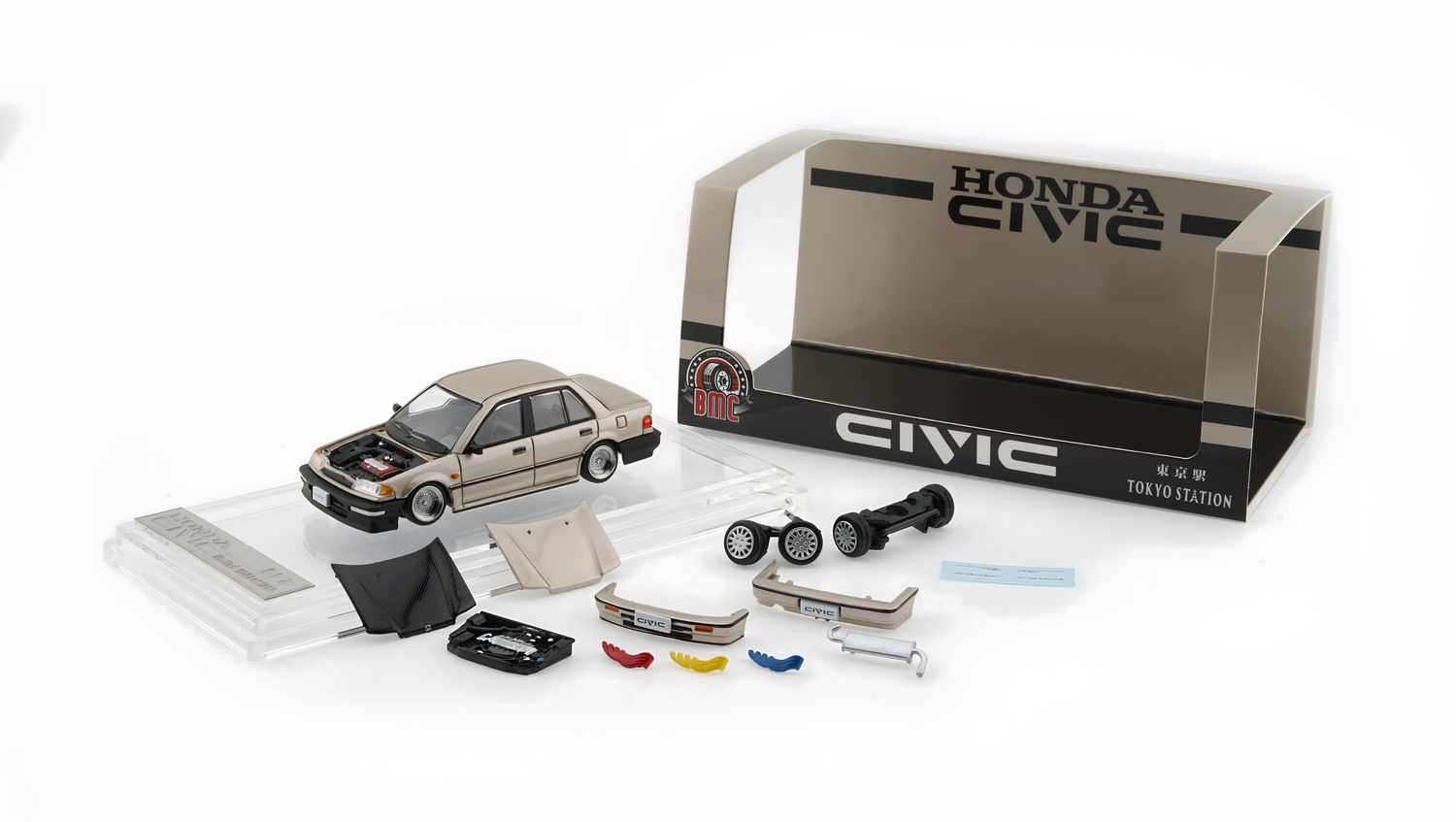 BMC 1/64 HONDA CIVIC EF2 - Champagne LHD (TOKYO STATION Exclusive Edition) (64B0451)