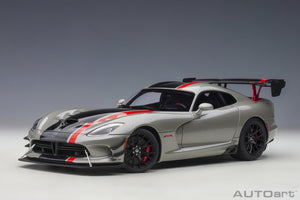 AUTOart 1:18 Dodge Viper GTS-R Commemorative Edition ACR 2017, Bullet Silver Metallic w/Black Stripes (71733)
