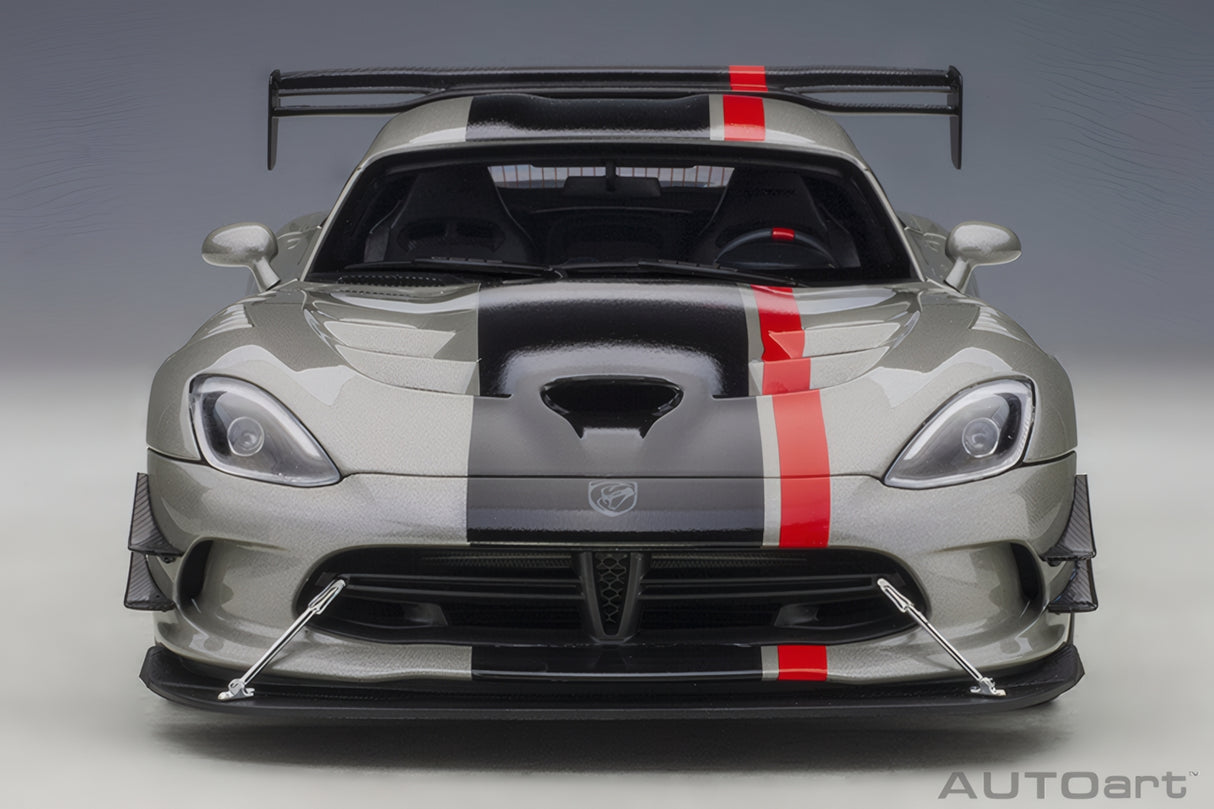 AUTOart 1:18 Dodge Viper GTS-R Commemorative Edition ACR 2017, Bullet Silver Metallic w/Black Stripes (71733)