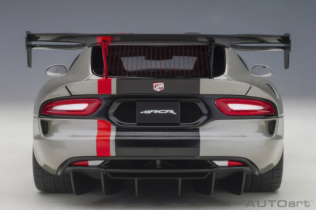 AUTOart 1:18 Dodge Viper GTS-R Commemorative Edition ACR 2017, Bullet Silver Metallic w/Black Stripes (71733)