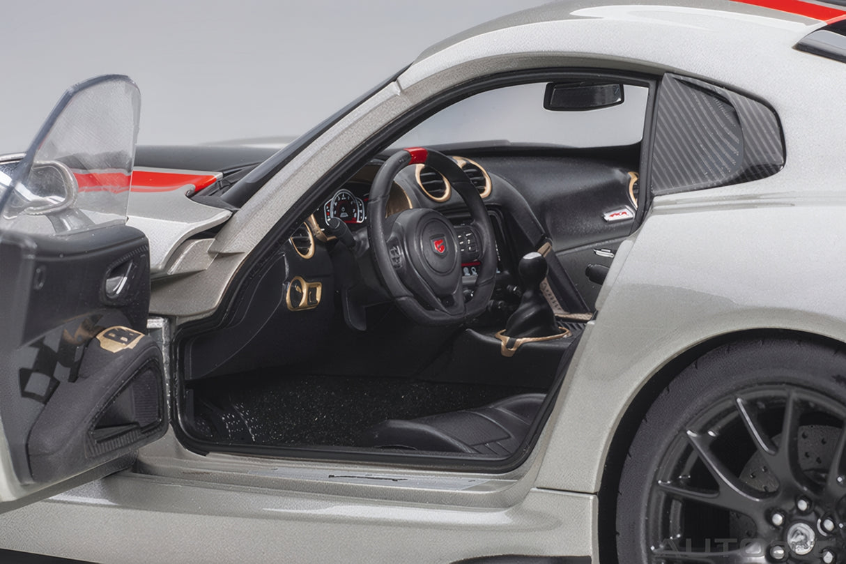 AUTOart 1:18 Dodge Viper GTS-R Commemorative Edition ACR 2017, Bullet Silver Metallic w/Black Stripes (71733)