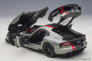 AUTOart 1:18 Dodge Viper GTS-R Commemorative Edition ACR 2017, Bullet Silver Metallic w/Black Stripes (71733)