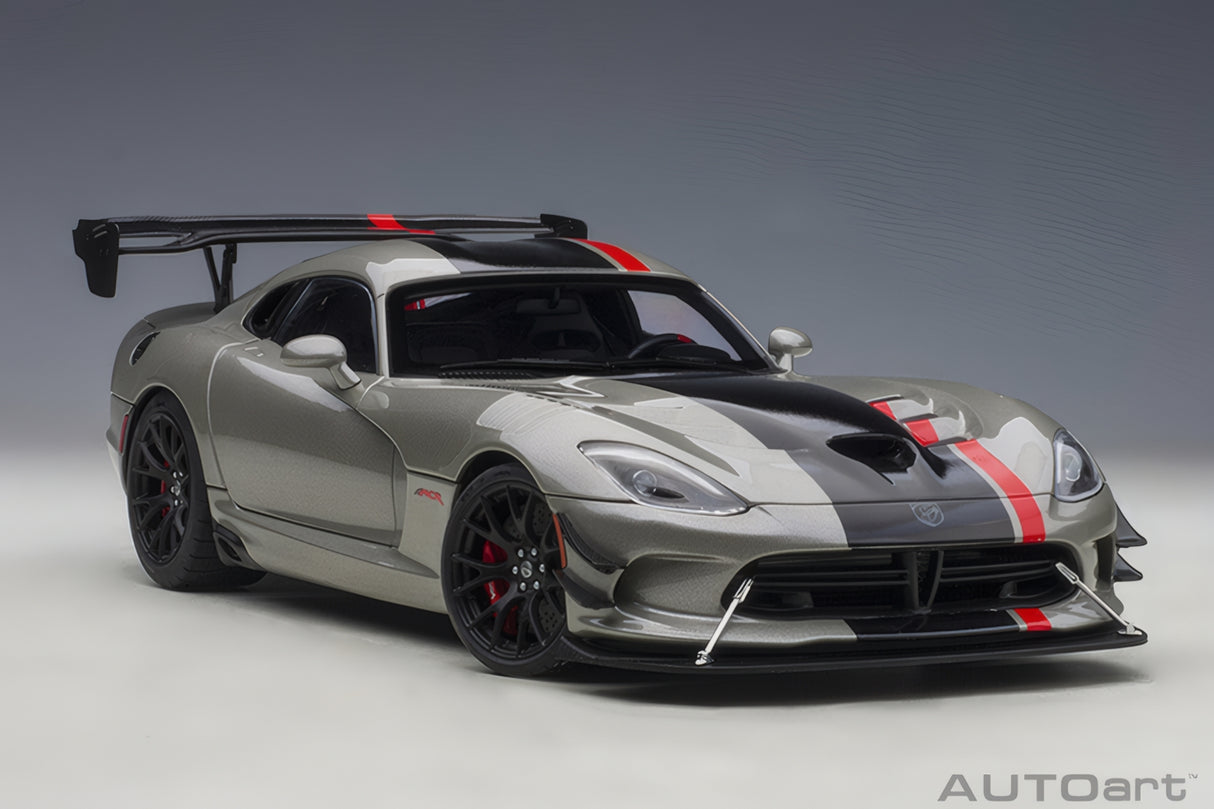 AUTOart 1:18 Dodge Viper GTS-R Commemorative Edition ACR 2017, Bullet Silver Metallic w/Black Stripes (71733)