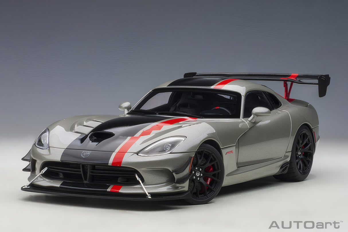 AUTOart 1:18 Dodge Viper GTS-R Commemorative Edition ACR 2017, Bullet Silver Metallic w/Black Stripes (71733)