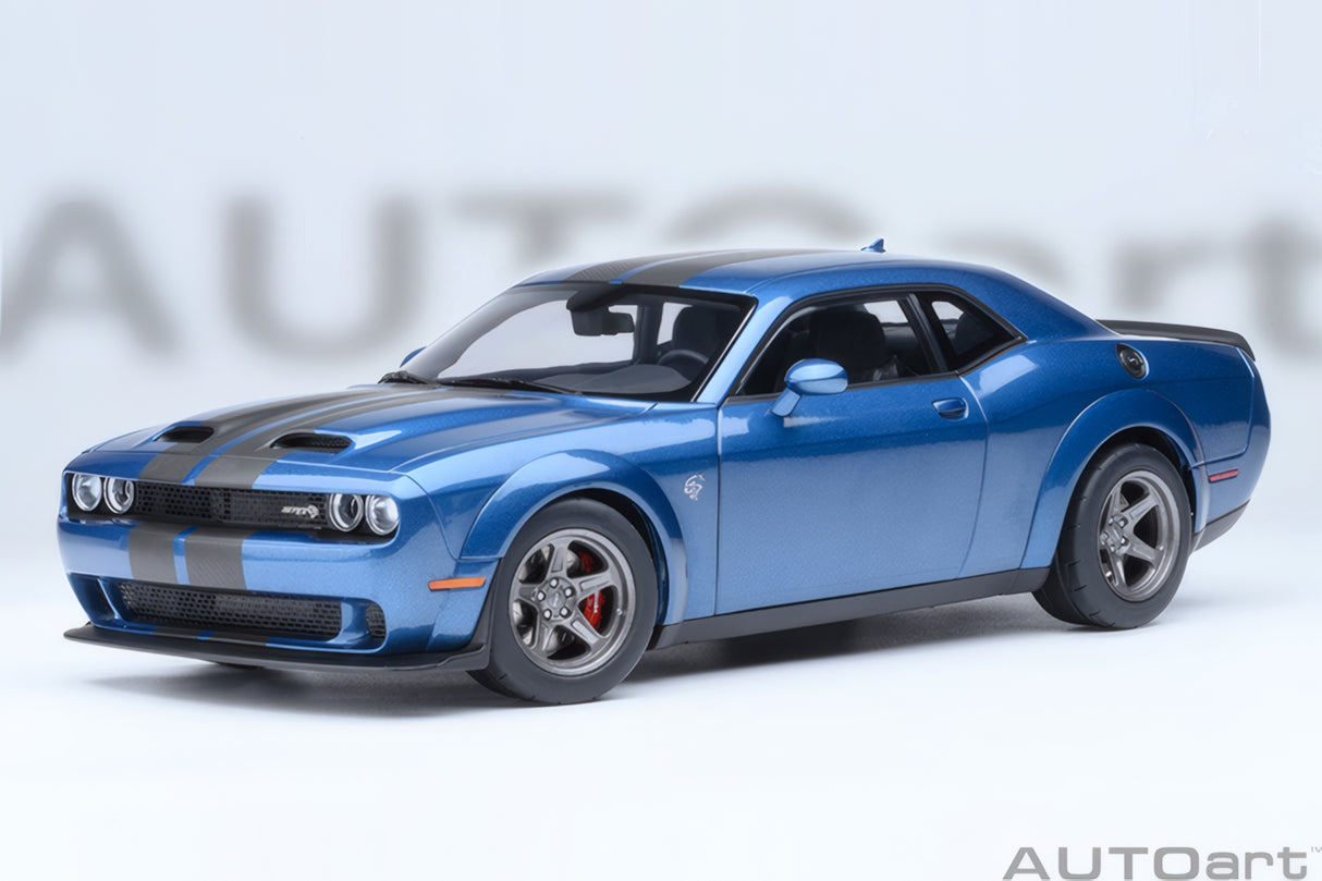 AUTOart 1:18 Dodge Challenger SRT Super Stock 2023, Frostbite/Blue (71767)