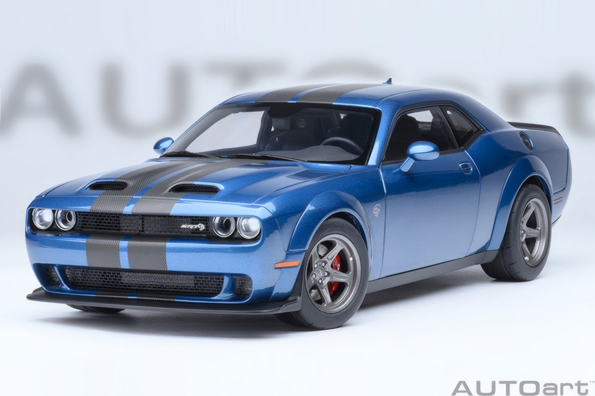 AUTOart 1:18 Dodge Challenger SRT Super Stock 2023, Frostbite/Blue (71767)