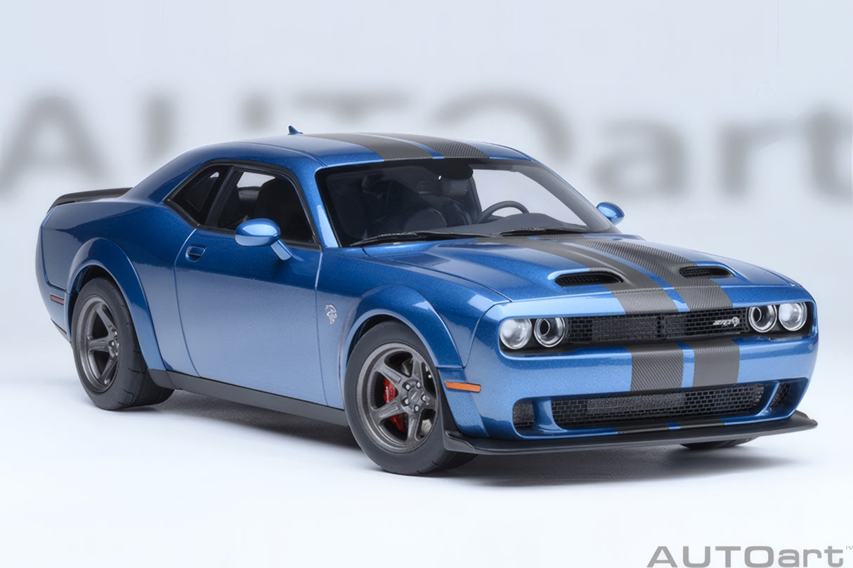 AUTOart 1:18 Dodge Challenger SRT Super Stock 2023, Frostbite/Blue (71767)