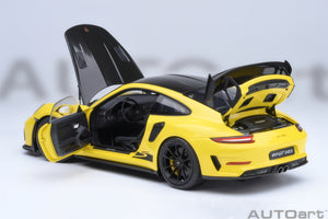 AUTOart 1:18 Porsche 911 (991.2) GT3 RS, Weissach Package, Racing Yellow (78178)