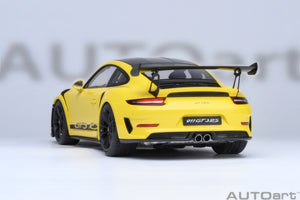 AUTOart 1:18 Porsche 911 (991.2) GT3 RS, Weissach Package, Racing Yellow (78178)
