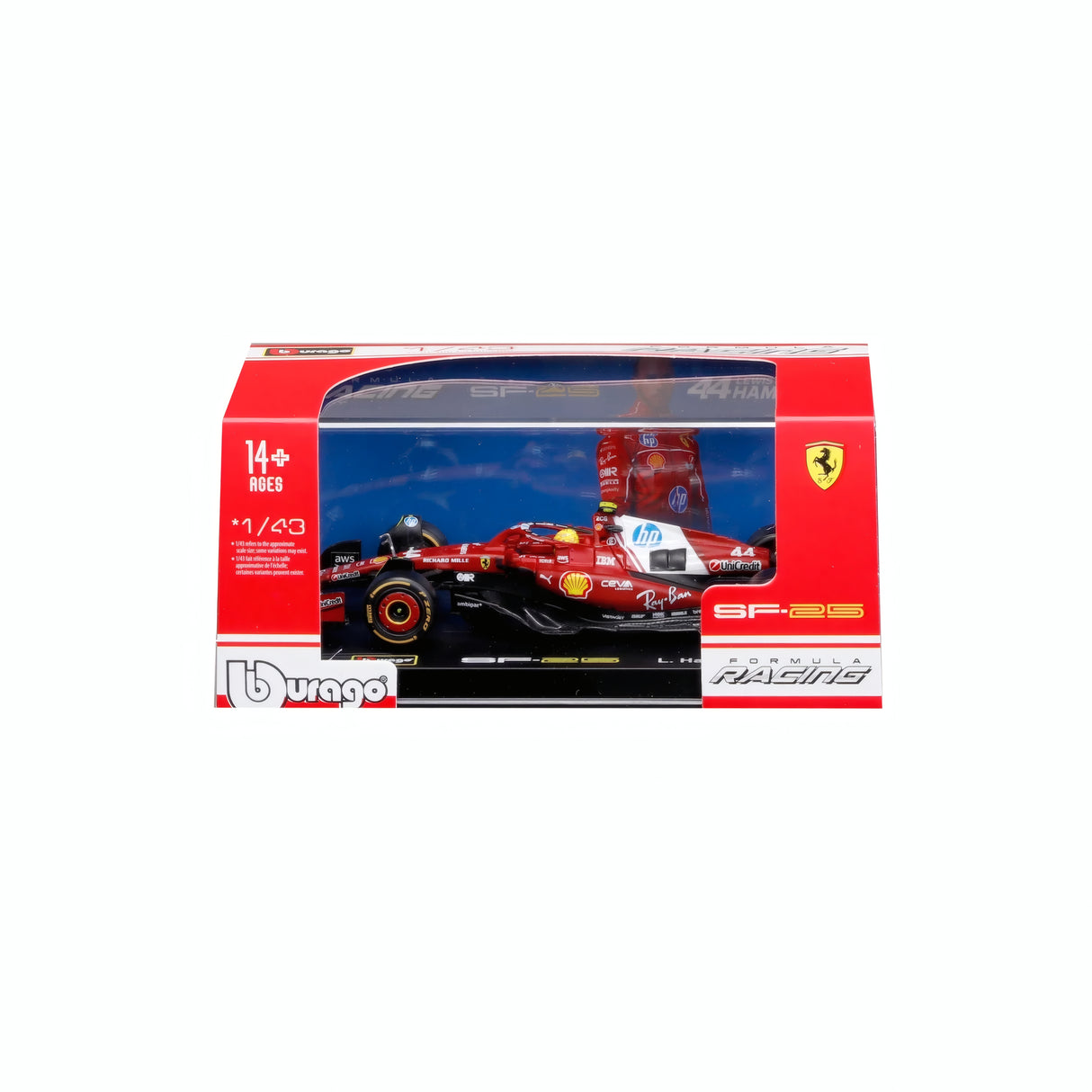 BBURAGO 1/43 FERRARI SF-25 Season Car GP 2025 L. Hamilton (36852-H44)