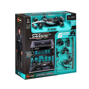 BBURAGO 1/43 MERCEDES-AMG W16 #12 KIMI ANTONELLI – PIT STOP DIORAMA 2025 (18-38458-12)