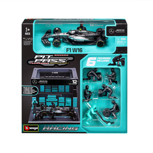 BBURAGO 1/43 MERCEDES-AMG W16 #12 KIMI ANTONELLI – PIT STOP DIORAMA 2025 (18-38458-12)