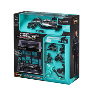 BBURAGO 1/43 MERCEDES-AMG W16 #12 KIMI ANTONELLI – PIT STOP DIORAMA 2025 (18-38458-12)