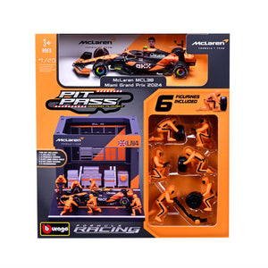BBURAGO 1/43 McLAREN MCL39 #4 LANDO NORRIS – PIT STOP DIORAMA 2025 (18-38457-4)