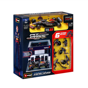 BBURAGO 1/43 RED BULL RB21 #1 MAX VERSTAPPEN – PIT STOP DIORAMA 2025 (18-38459-1)