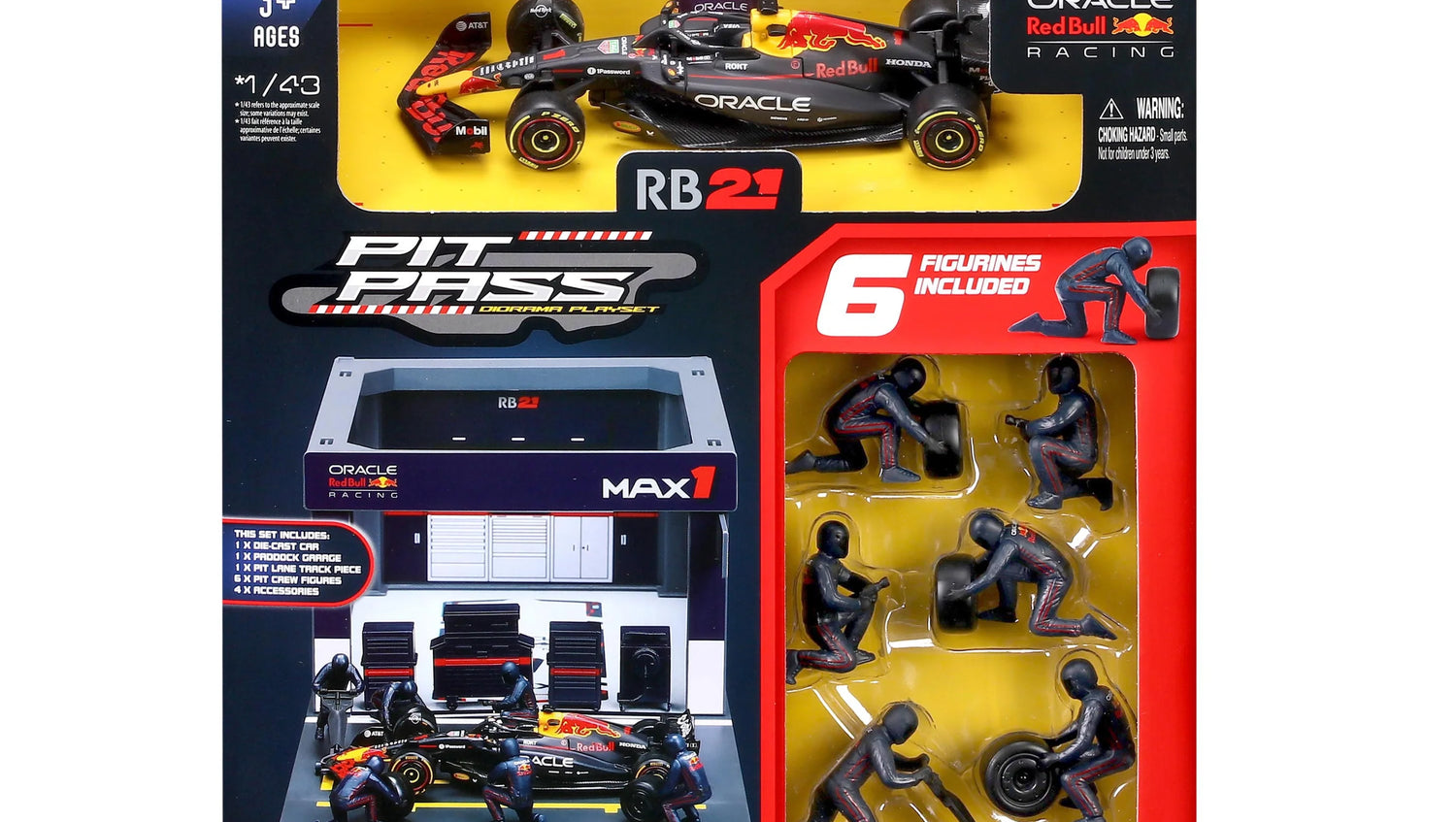 BBURAGO 1/43 RED BULL RB21 #1 MAX VERSTAPPEN – PIT STOP DIORAMA 2025 (18-38459-1)