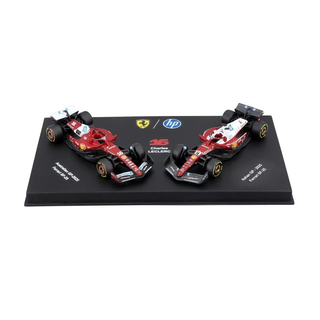 BBURAGO 1/64 FERRARI SF-25 #16 CHARLES LECLERC – SET 2 AUTOS 2025 (18-56807-16)