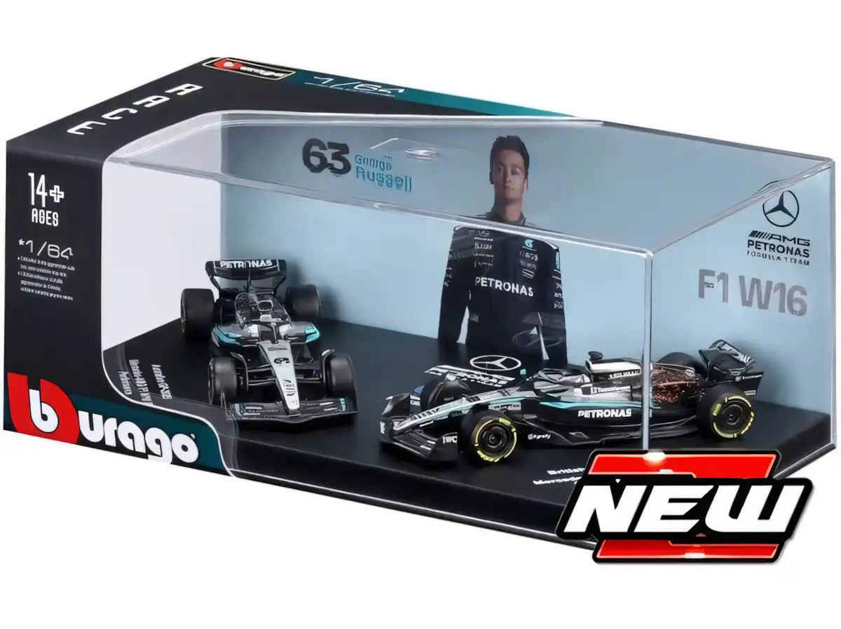 BBURAGO 1/64 MERCEDES-BENZ W16 #63 GEORGE RUSSELL – SET 2 AUTOS 2025 (18-58020-63)