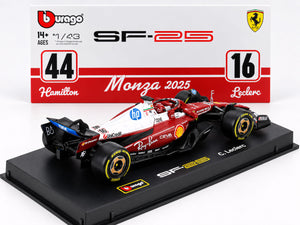 BBURAGO Ferrari 1/43 F1 SF-25 #44 Lewis Hamilton Monza Niki Lauda 50th Anniversary 2025 (18-36852MON-44-HC)