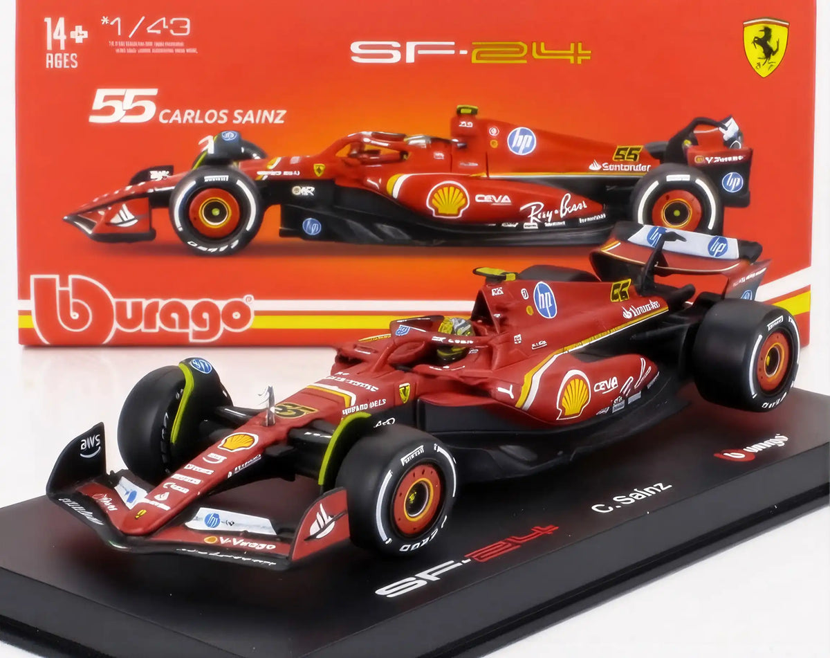 BBURAGO Ferrari 1/43 F1 SF-24 #55 Carlos Sainz Monza GP 2024 (18-36843-01929-SAI-MONZA)