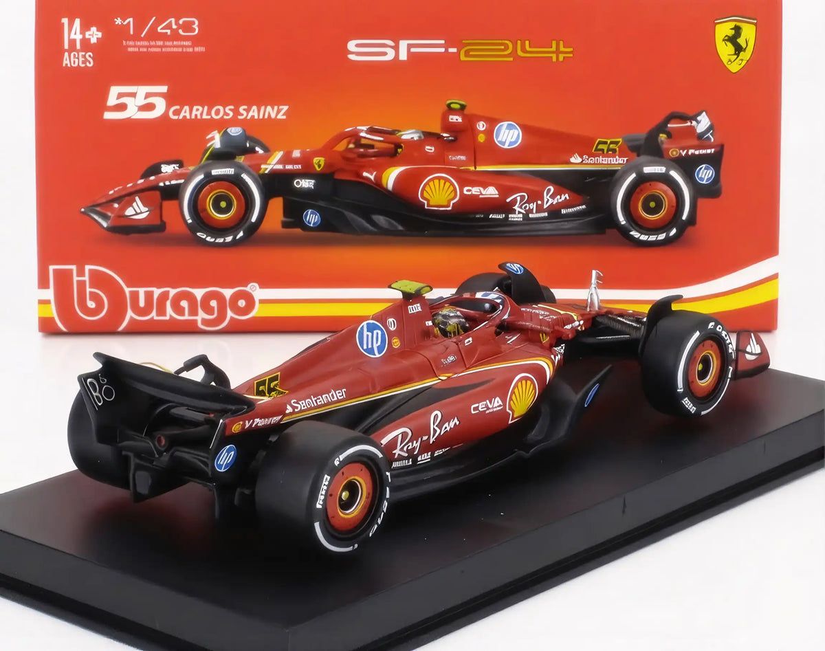 BBURAGO Ferrari 1/43 F1 SF-24 #55 Carlos Sainz Monza GP 2024 (18-36843-01929-SAI-MONZA)