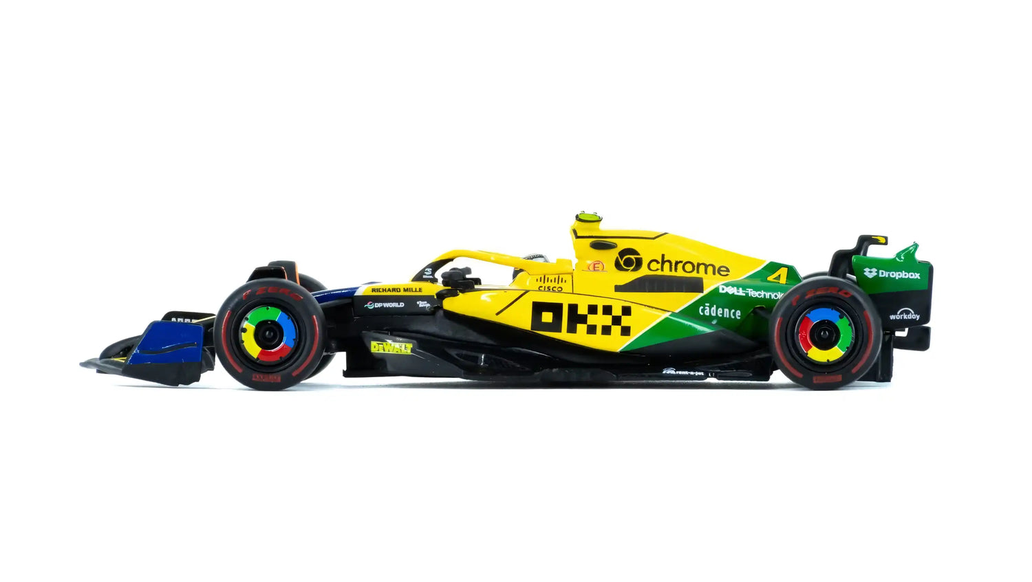 BBURAGO McLaren 1/43 F1 MCL38 #4 Lando Norris Senna Tribute Monaco GP 2024 (18-38215-N-SENNA)