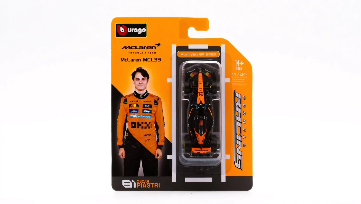 BBURAGO McLaren 1/64 F1 MCL39 #81 Oscar Piastri 2025 (18-58001-P)