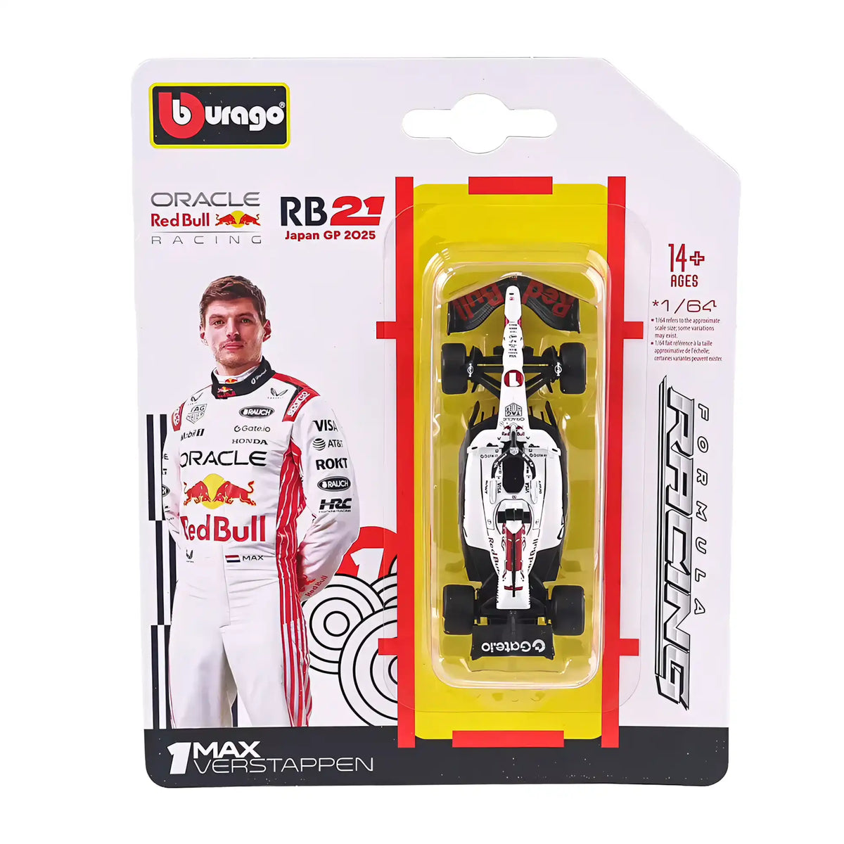 BBURAGO Red Bull Racing 1/64 F1 RB21 #1 Max Verstappen Winner Japan GP 2025 (18-58003-18-02362)