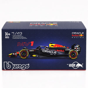 BURAGO - 1/43 - RED BULL - F1 RB20 TEAM ORACLE RED BULL RACING N 1 WORLD CHAMPION SEASON 2024 MAX VERSTAPPEN - WITH PILOT AND SHOWCASE - BLUE YELLOW RED (18-38098-V)