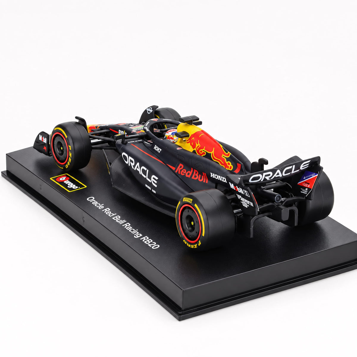 BURAGO - 1/43 - RED BULL - F1 RB20 TEAM ORACLE RED BULL RACING N 1 WORLD CHAMPION SEASON 2024 MAX VERSTAPPEN - WITH PILOT AND SHOWCASE - BLUE YELLOW RED (18-38098-V)